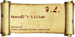 Huszár Lilian névjegykártya